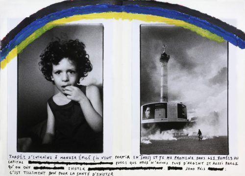 Thadée chez lui et la place de la Bastille dans les fumées d'une manifestation