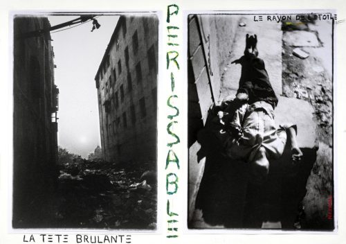 A Nampali/Hyderabad paysage urbain désolé et homme gisant tête dans le vide