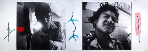 2 portraits d'un homme et d'une femme dans une salle de billard à Durango/Mexique