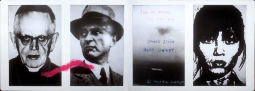 4 photographies prises au cours d'une visite de l'exposition du photographe Michael Schmidt.