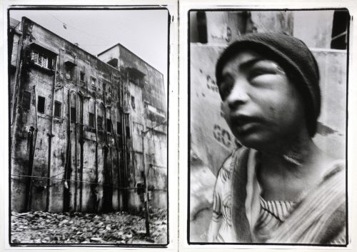 Jeune femme et bâtiment en détresse à Bombay en 2018